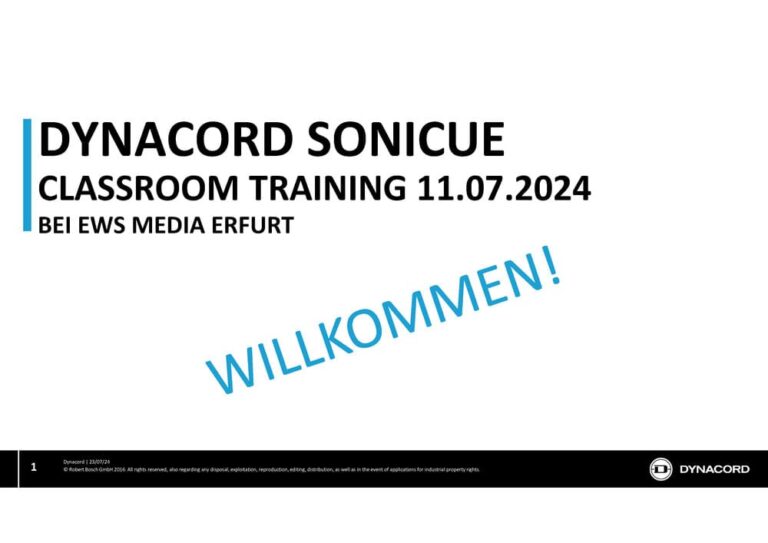 Dynacord Sonicue-Schulung