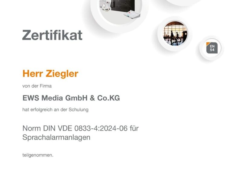 Planerseminar und Neuerungen der DIN VDE 0833-4 TOA Electronics